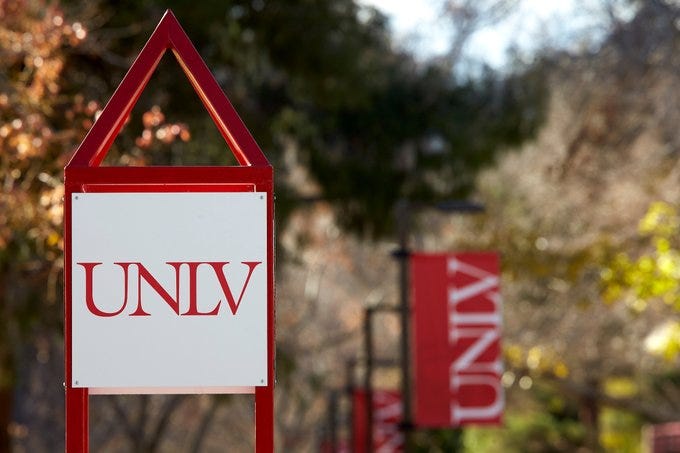 Signs on the campus of the University of Nevada-Las Vegas