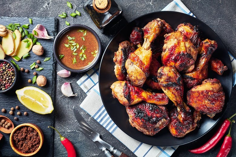 Chicken & various food