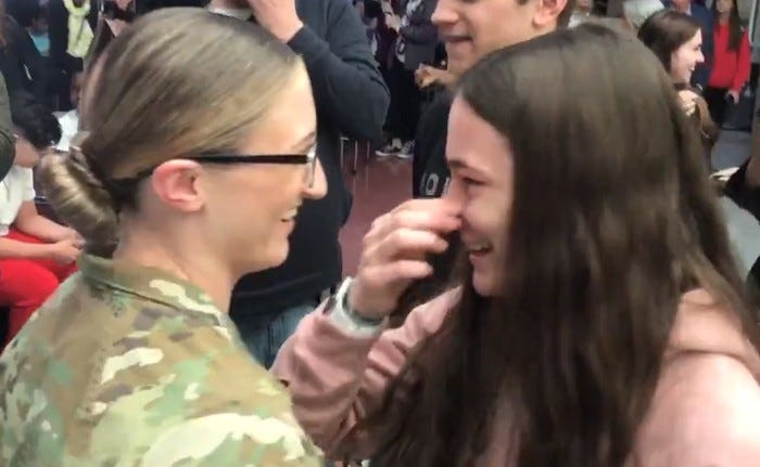It has been over 14 months since Army Specialist and Michigan native Trinity O’Brien had last seen her family, but she knew when she returned to American soil, she wanted to make sure it was a reunion to remember.