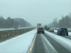 Snow on US-23 Saturday morning