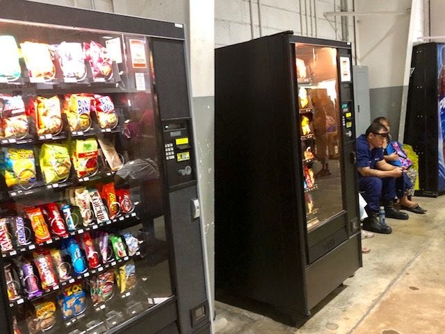 Vending machines.