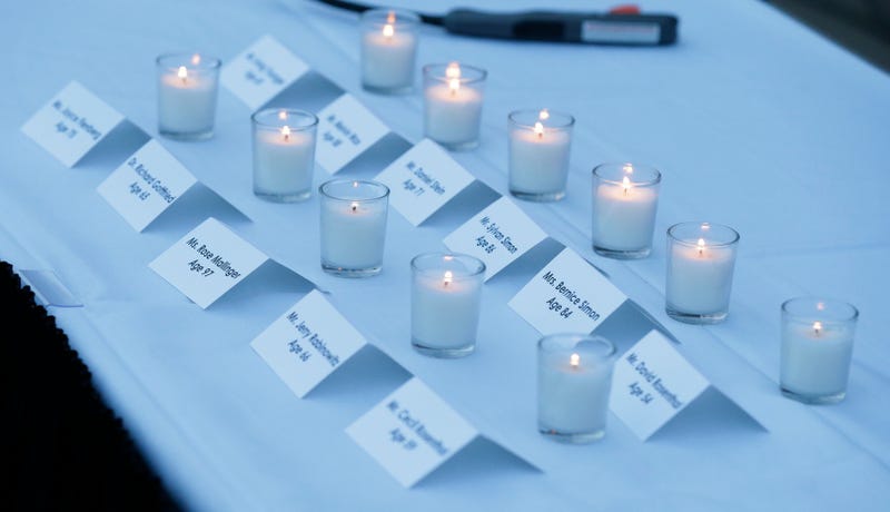 A candlelight vigil was held on the upper deck of UW-Oshkosh's Albee Hall Thursday, November 1, 2018