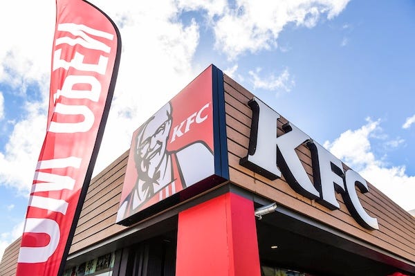 Outside a KFC restaurant