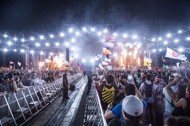 Electronic music fans gather at the Las Vegas Motor Speedway for the annual Electric Daisy Carnival Sunday, May 20, 2018