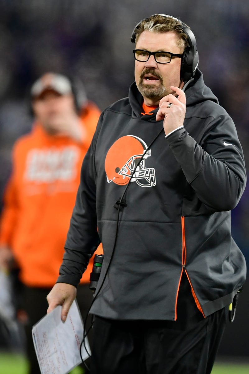 Dec 30, 2018; Baltimore, MD, USA; Cleveland Browns head coach Gregg Williams looks onto the field during the second half against the Baltimore Ravens at M&T Bank Stadium.