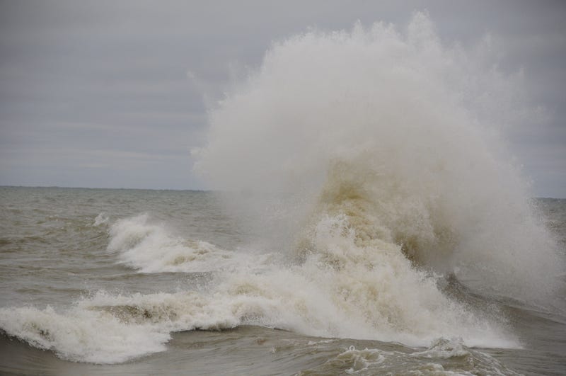 Waves slam into each other in Lake Huron near Port Sanilac