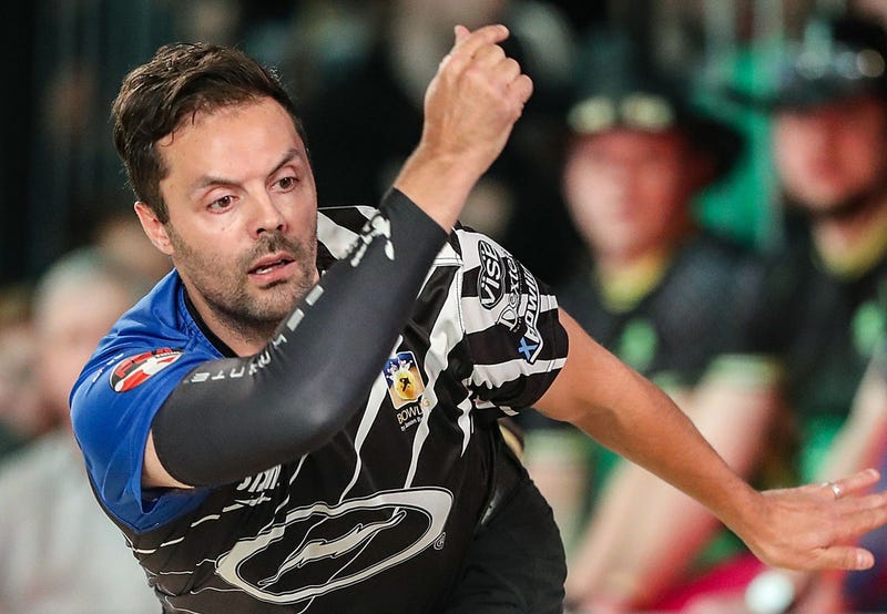 Jason Belmonte competes against Norm Duke in the Go Bowling! PBA Indianapolis Open finals at Woodland Bowl on Sunday, Feb. 24, 2019. Norm Duke defeated Jason Belmonte to earn his 39th career title, 237-219. Pba S Go Bowling Indianapolis Open At Woodland Bowl Sunday Feb 24 2019