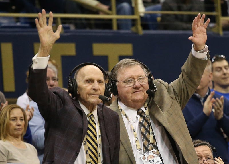 Bill Hillgrove and Dick Groat waving to crowd
