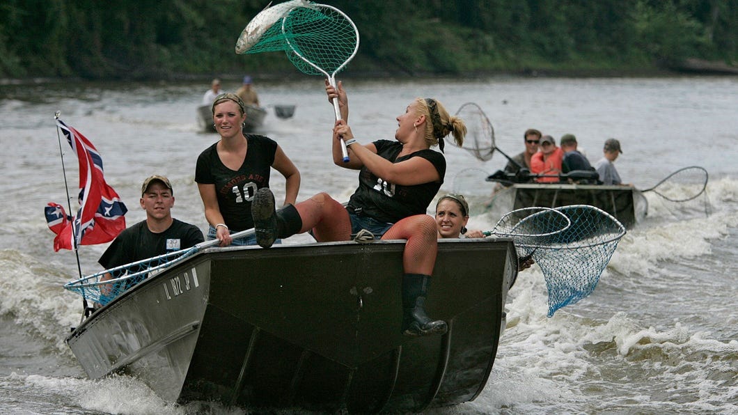 WATCH: Raucous 'Redneck Fishing' event returns in Illinois after 2-year break