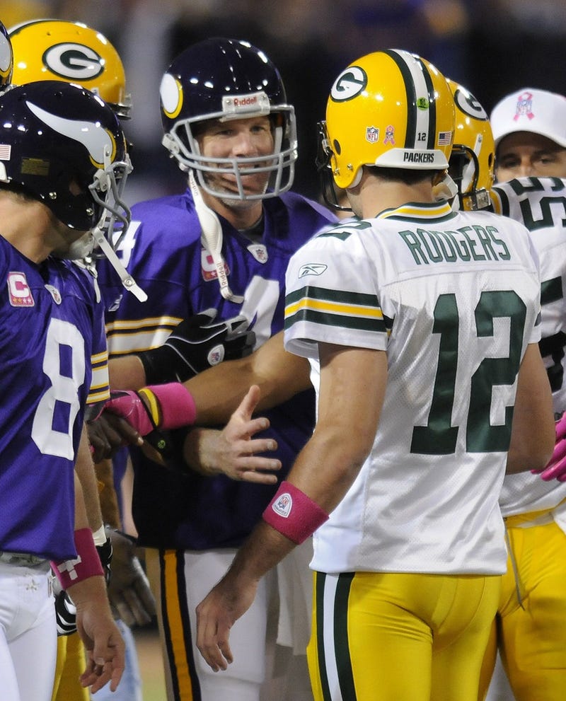 Brett Favre and Aaron Rodgers