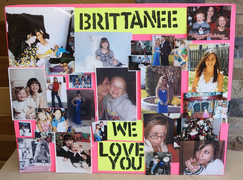 A poster board shows memories of Brittanee Drexel, a New York teen who went missing in Myrtle Beach, South Carolina, in 2009
