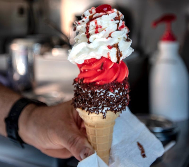 Mister Softee fans can get all the classics like a dipped cone, seen on a truck in New Jersey