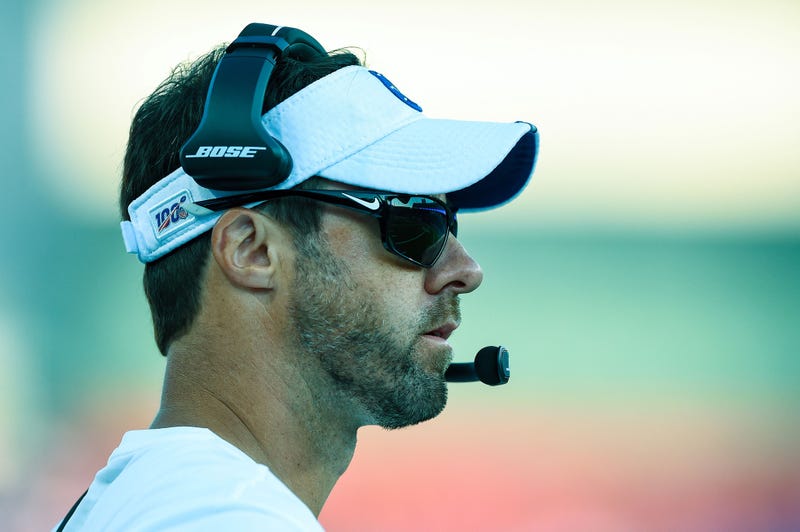 Indianapolis Colts offensive coordinator Nick Sirianni looks on against the Buffalo Bills during the second quarter at New Era Field.