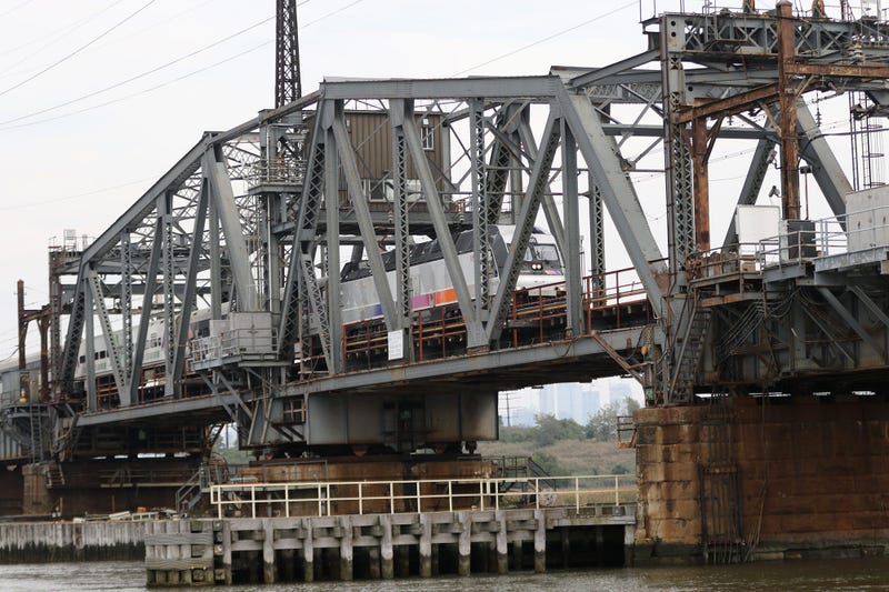 NJ Transit train goes over Portal Bridge