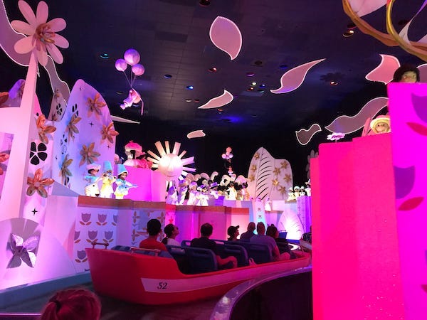 A slow boat through It's a Small World at Disneylan