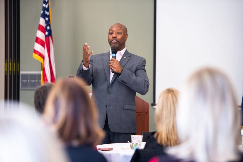 U.S Senator Tim Scott speaks at Tri-County Technical College during his meet and greet event, Tuesday, November 26, 2019.