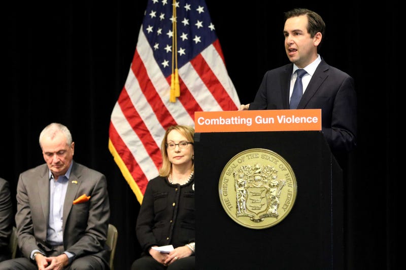 Jersey City Mayor Steven Fulop speaks at the Mary Bethune Center in Jersey City in January 2020. Gov. Phil Murphy is seen to his right.