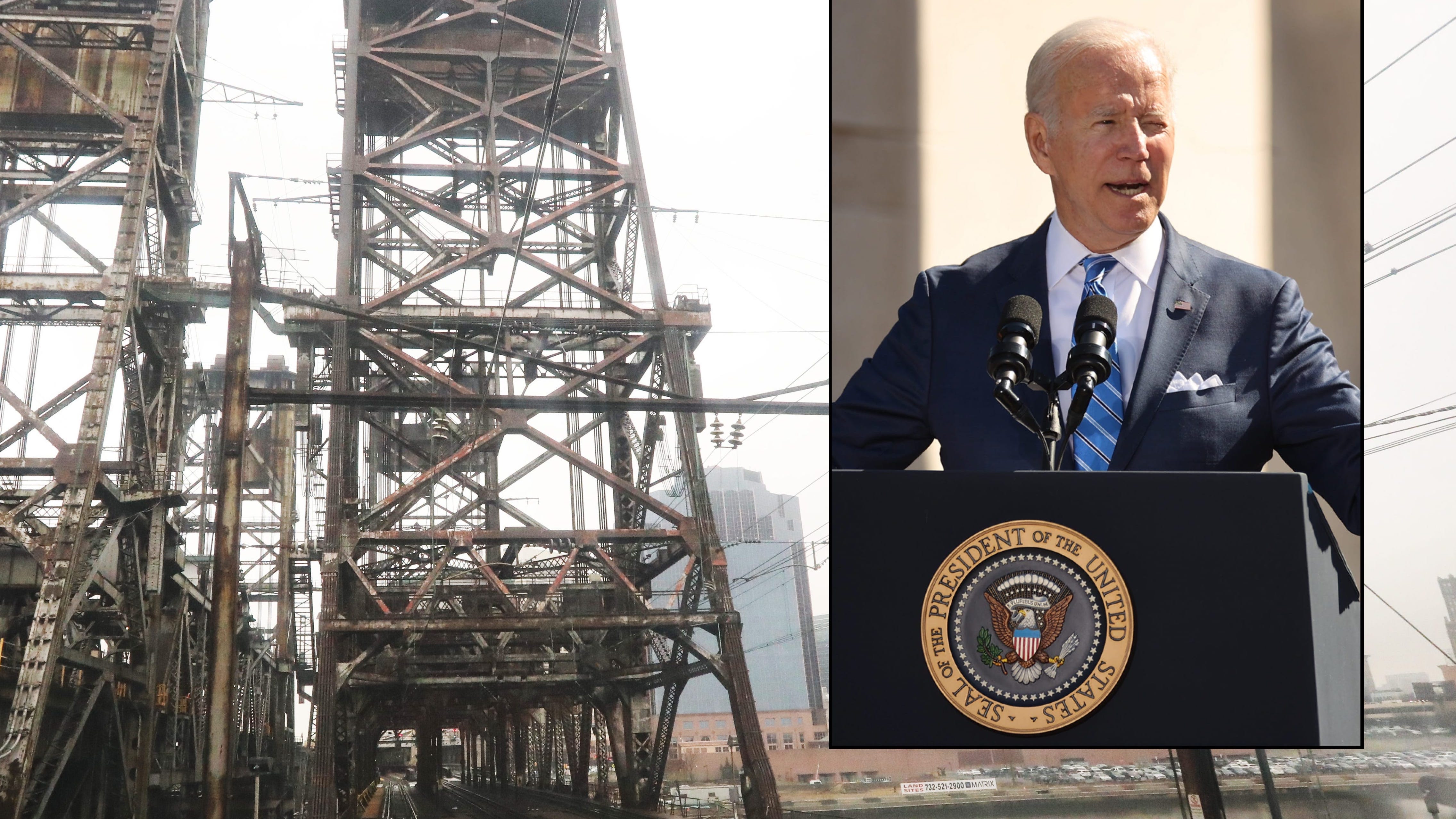 Biden visits 110-year-old Portal Bridge in NJ to tout infrastructure plan: 'It's about rebuilding the arteries of America'