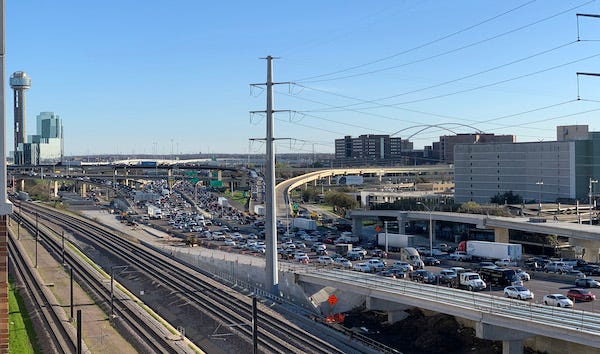 A view of I-35 in Dallas