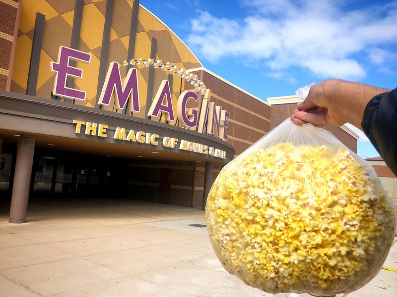 Emagine Theatres of Novi was selling 10-gallon bags of popcorn on Saturday afternoon March 21, 2020.