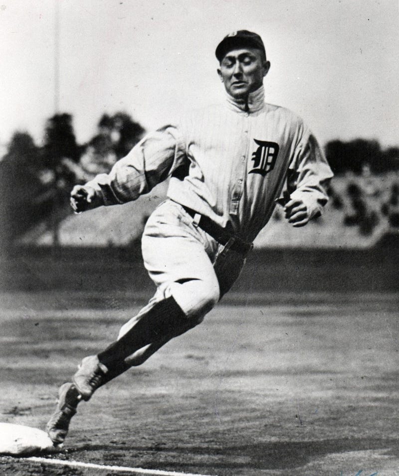 Detroit Tigers' Ty Cobb running the bases, date unknown. Ty Cobb