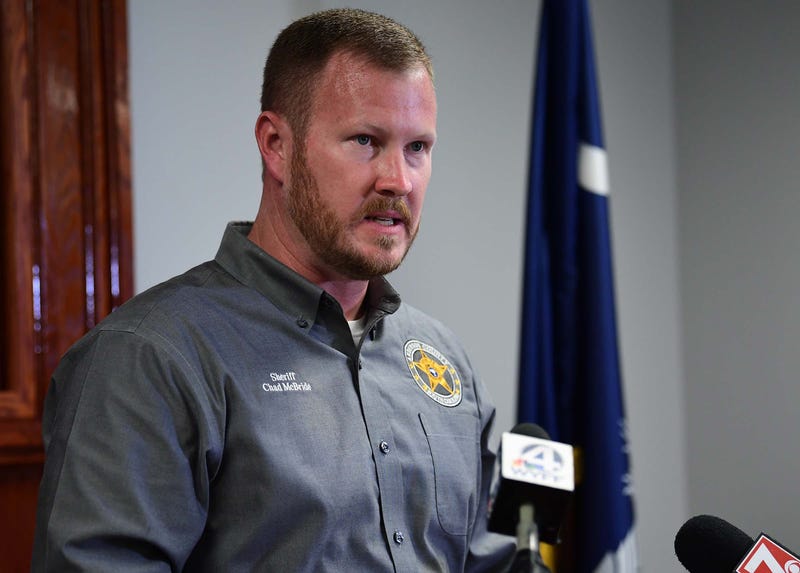 Chad McBride, Anderson County Sheriff, announces the arrest of Travis Devon Jones in relation to the 2015 disappearance of Leonna Wright, during a press conference at the Sheriff's Office in Anderson Thursday, July 9, 2020