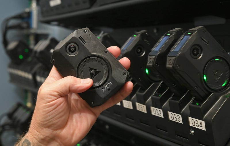 body-worn cameras at charging station 