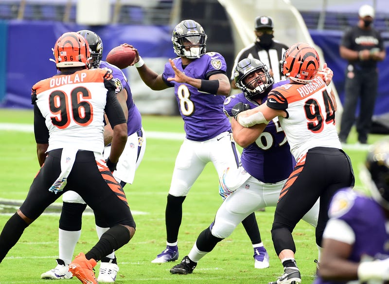 Lamar Jackson during the Ravens 27-3 win over Cincinnati in Week 6.