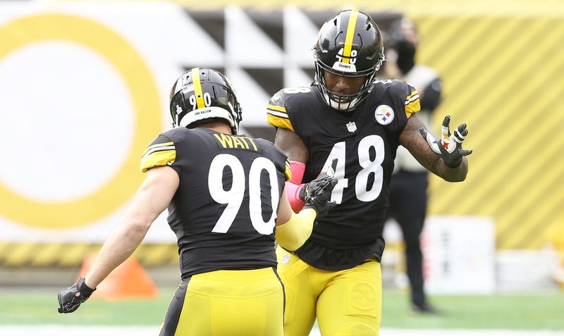 Bud Dupree celebrates with T.J. Watt