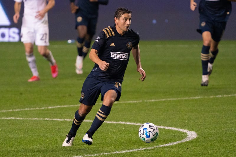 Philadelphia Union midfielder Alejandro Bedoya (11) controls the ball against the Chicago Fire during the second half at Subaru Park.