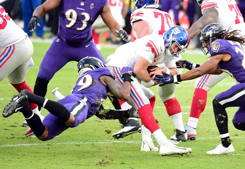Ravens getting one of their six sacks against Daniel Jones