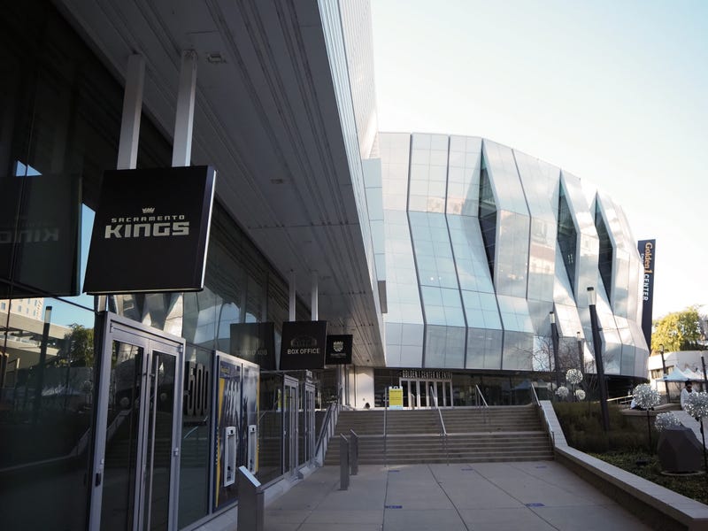 Outside of Golden 1 Center in downtown Sacramento