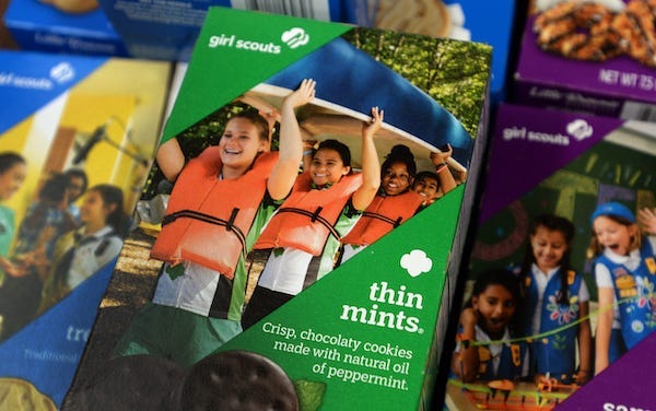 Box of Girl Scout cookies