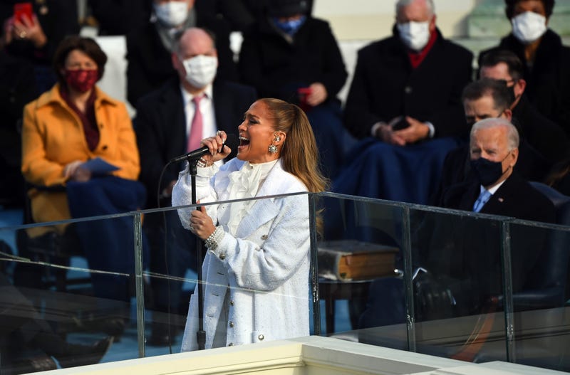 Jennifer Lopez performs during the 2021 Presidential Inauguration of President Joe Biden and Vice President Kamala Harris at the U.S. Capitol.