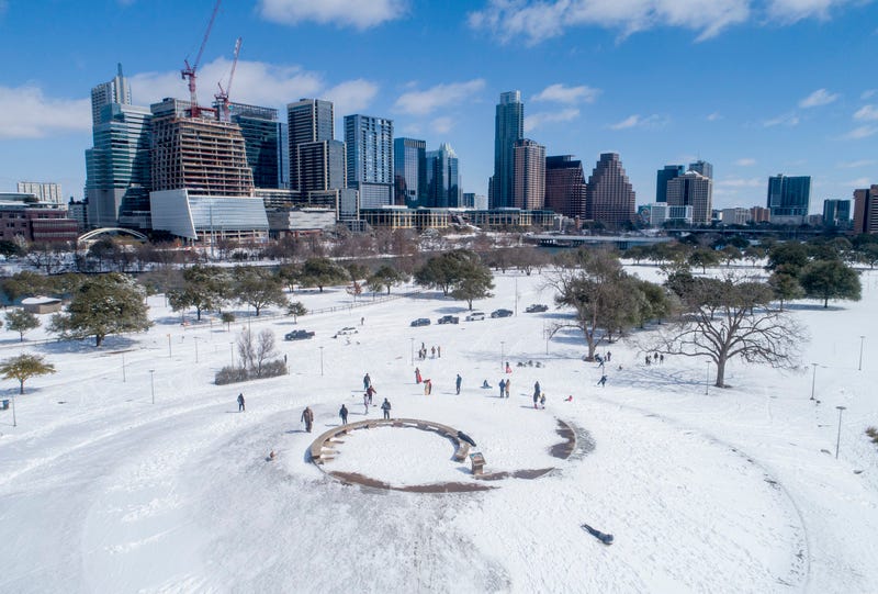 Downtown Austin winter storm