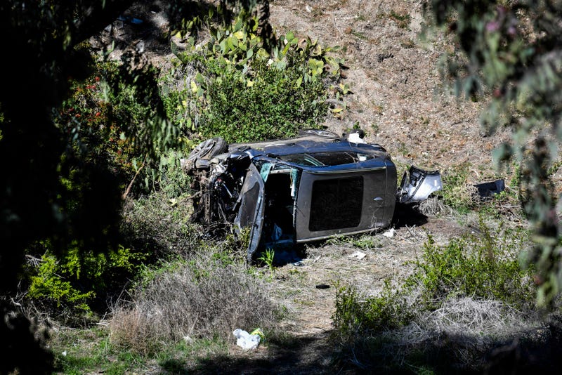 Tiger Woods' smashed Genesis SUV.