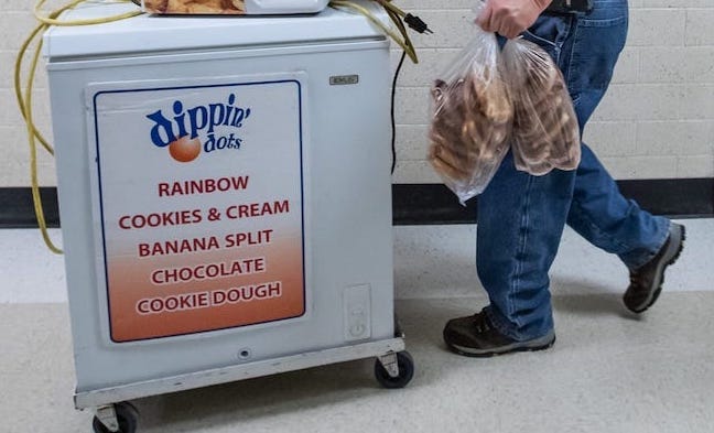 Dippin' Dots rolling freezer