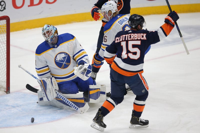 Cal Clutterbuck celebrates his goal against Carter Hutton