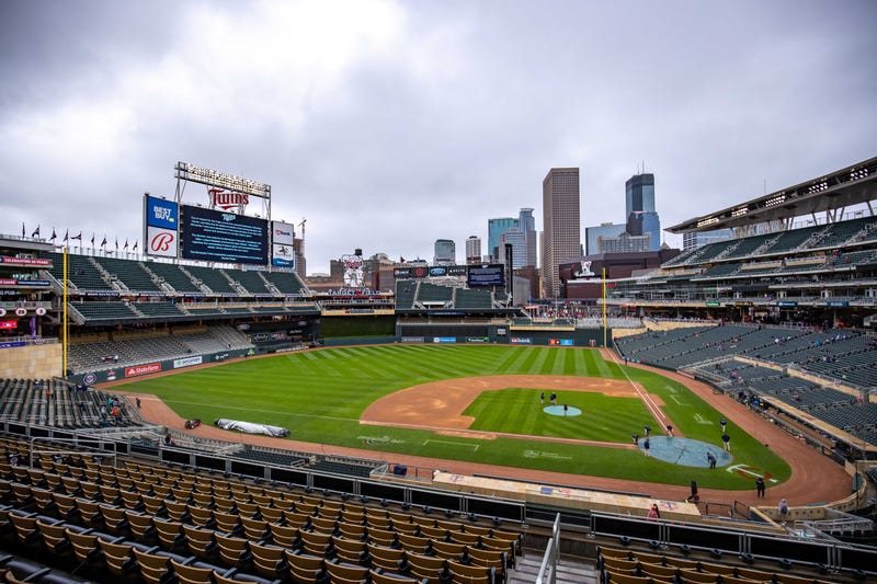 An empty Target Field after the Minnesota Twins postpone their Monday night game against the Red Sox.