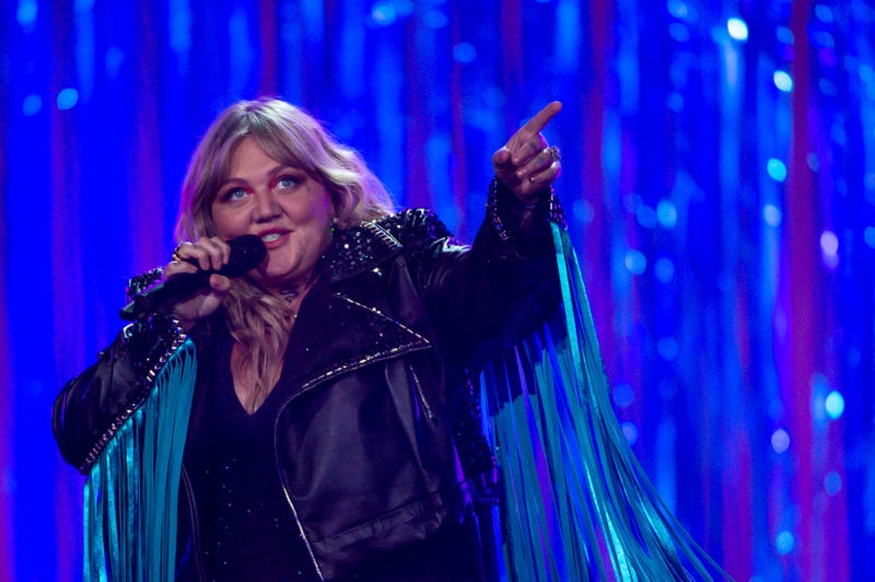 Elle King sings during her performance with Miranda Lambert at the Grand Ole Opry House during the filming of for the 56th Academy of Country Music Awards on Saturday, April 17, 2021 in Nashville, Tenn