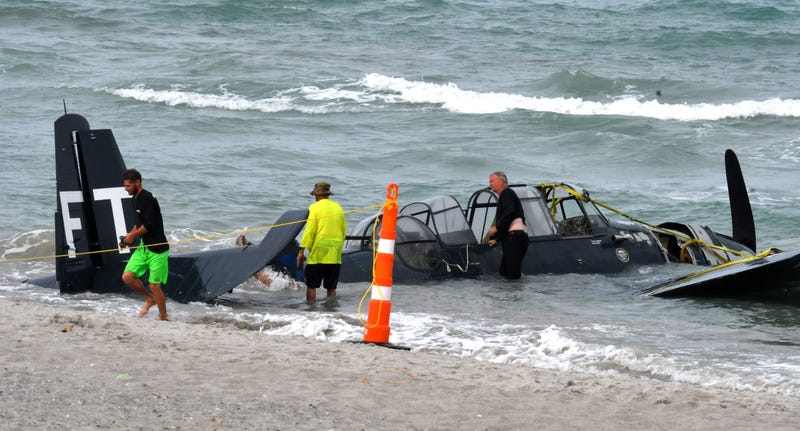 Plane makes emergency landing during Cocoa Beach air show.