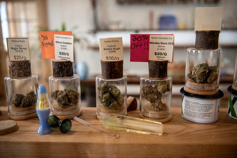 Several strains of medicinal and recreational marijuana are for sale on Monday, April 19, 2021 at Bloom City Club Recreational Marijuana in Michigan