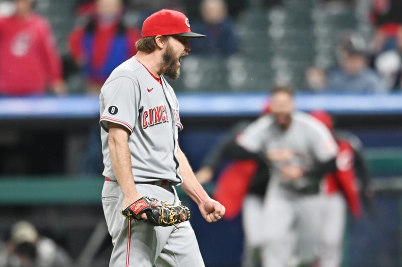 Former Oriole Wade Miley celebrates after a no-hitter