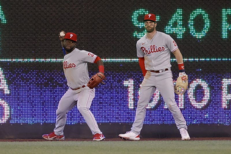 Philadelphia Phillies players Odubel Herrera and Bryce Harper