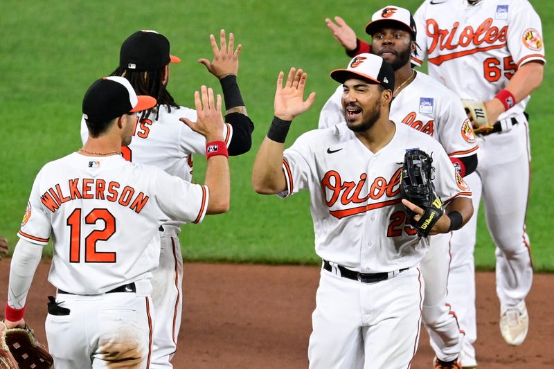 The O's celebrate a win over the Twins on June 2nd