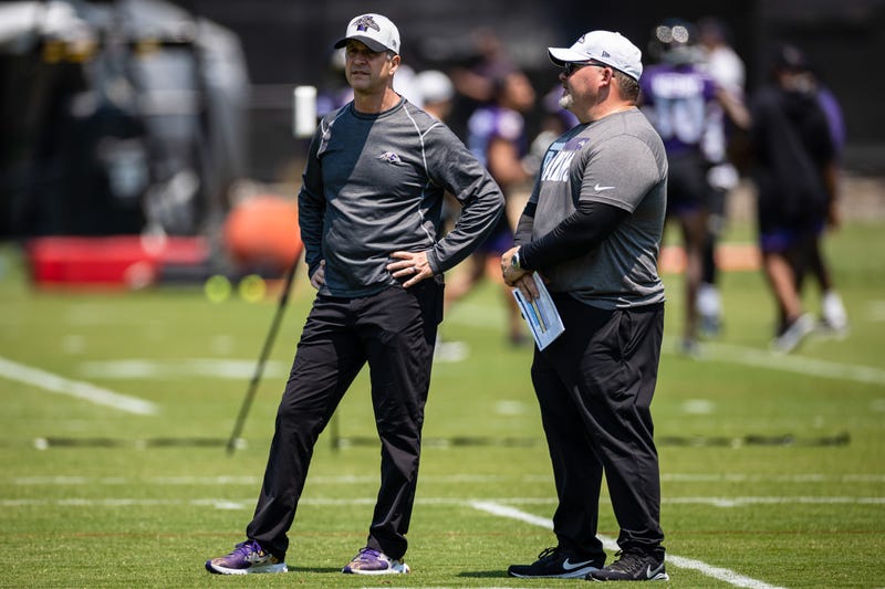 Greg Roman and John Harbaugh