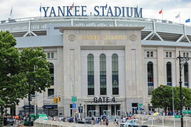 ; A general view of a fans leaving Yankee Stadium