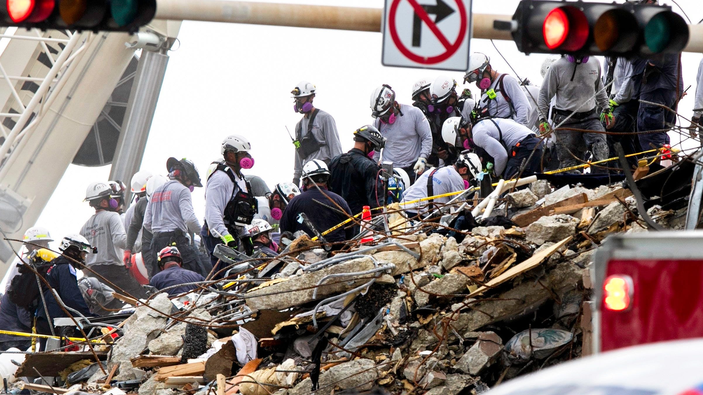 6 rescue workers at Miami condo collapse test positive for COVID-19