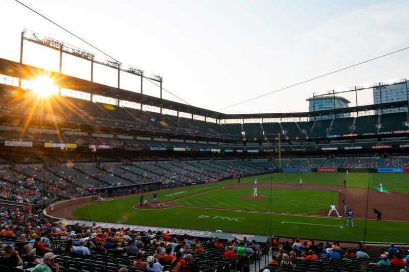 Camden Yards at sunset