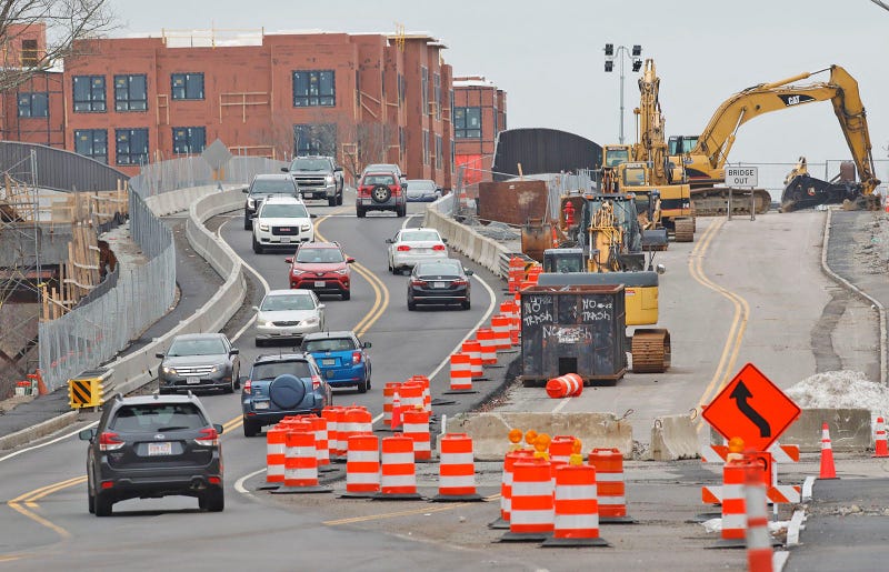 Road Lane Lines On I-90 In Rocky River Aren't Straight